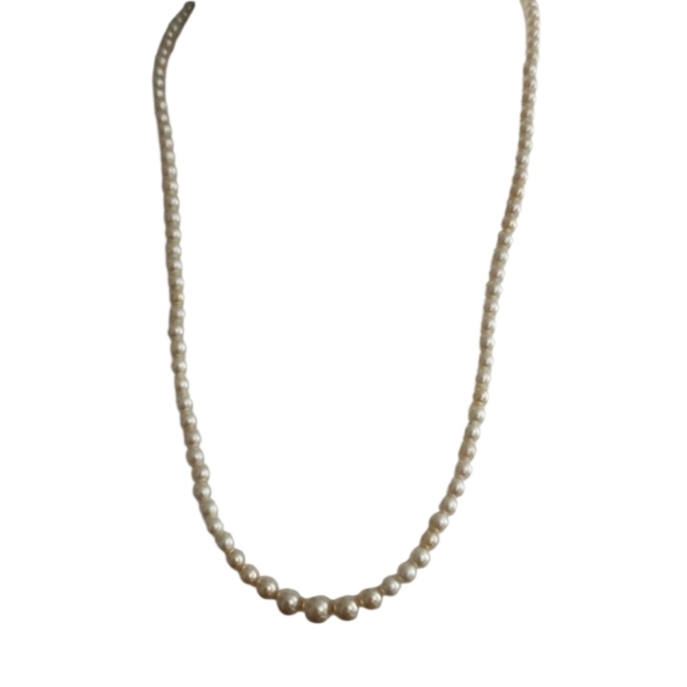 Cream Pearl Necklace Classic Jewelry